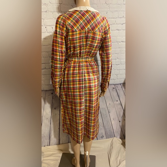 Vintage Belted Plaid Dress SZ 7-8 (Current 3/4) - Picture 2 of 9